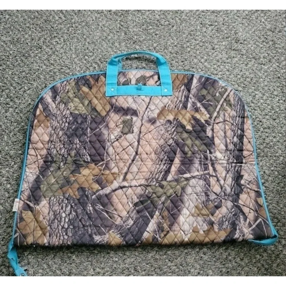 Camouflage & Teal Garment Clothing Bag